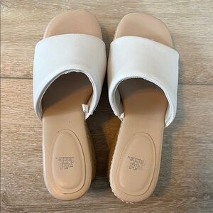 Wild Fable White Espadrille Slide Heeled Sandals